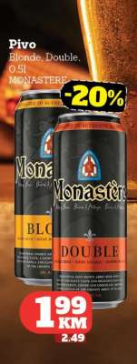 Pivo Blonde, Double, 0.5l MONASTERE