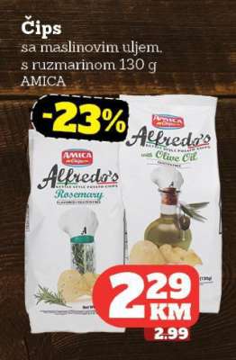 Čips sa maslinovim uljem, s ruzmarinom 130 g AMICA