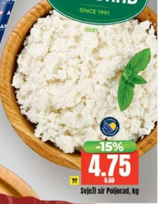 Svježi sir Poljorad, kg