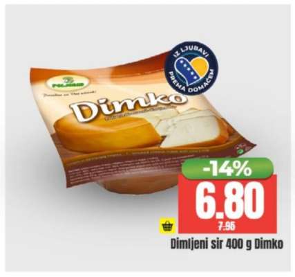 Dimljeni sir 400 g Dimko
