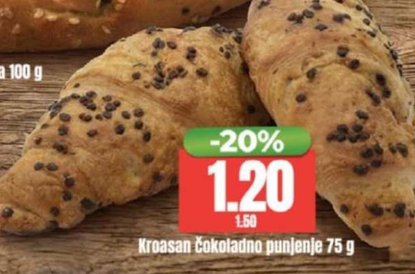 Kroasan čokoladno punjenje 75 g