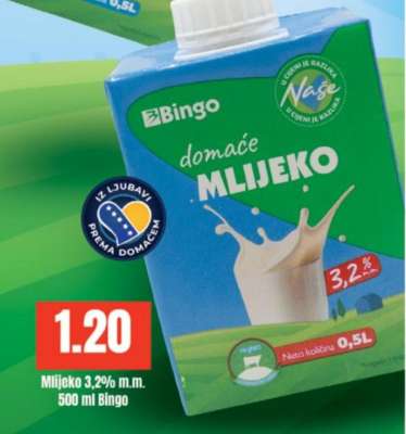 Mlijeko 3,2% m.m.