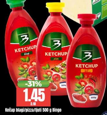 Kečap blagi/pizza/ljuti 500 g Bingo
