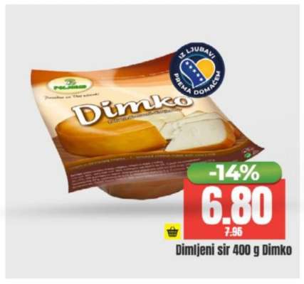 Dimljeni sir 400 g Dimko
