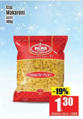Klas Makaroni pužići 400g