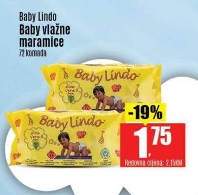 Baby Lindo Baby vlažne maramice