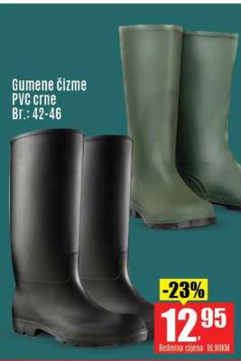 Gumene čizme PVC crne