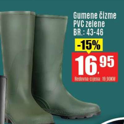 Gumene čizme PVC zelene