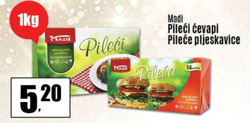 Madi Pileći ćevapi Pileće pljeskavice