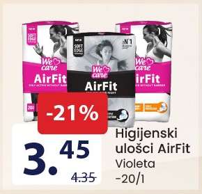 Higijenski ulošci AirFit, Violeta