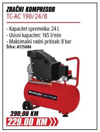 ZRAČNI KOMPRESOR TC-AC 190/24/8