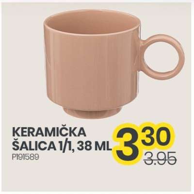 KERAMIČKA ŠALICA 1/1, 38 ML