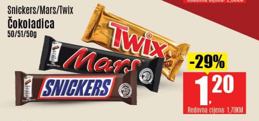 Snickers, Mars, Twix