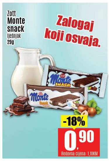 Zott Monte snack lješnjak 29g