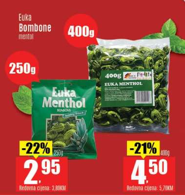 Euka Menthol Bombone 250g