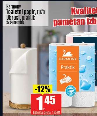Harmony Toaletni papir, ruža Ubrusi, praktik