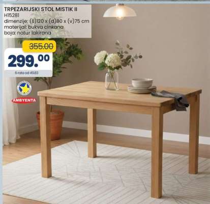 TRPEZARIJSKI STOL MISTIK II