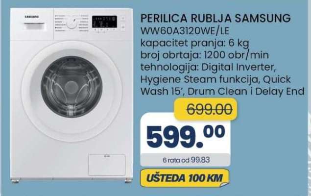 PERILICA RUBLJA SAMSUNG WW60A3120WE/LE