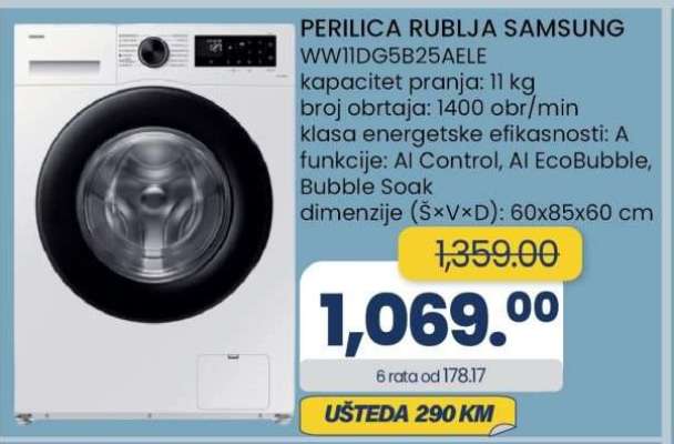 PERILICA RUBLJA SAMSUNG WW11DG5B25AELE