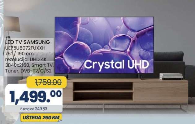 LED TV SAMSUNG UE75U8072FUXXH
