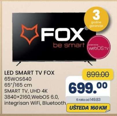 LED SMART TV FOX 65WOS640
