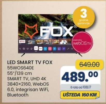 LED SMART TV FOX 55WOS640E
