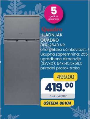 Quadro Hladnjak Quadro DFR-2640 NR