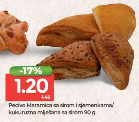 Pecivo Maramica sa sirom i sjemenkama/kukuruzna miješana sa sirom 90 g