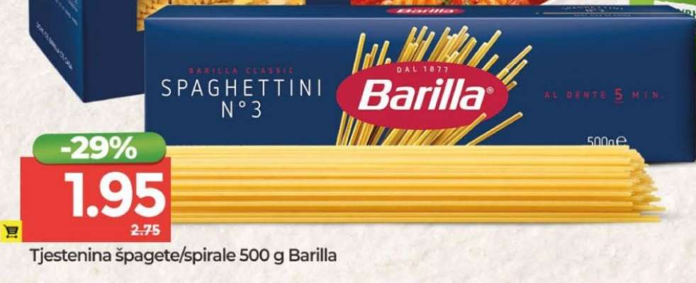Tjestenina špagete/spirale 500 g Barilla