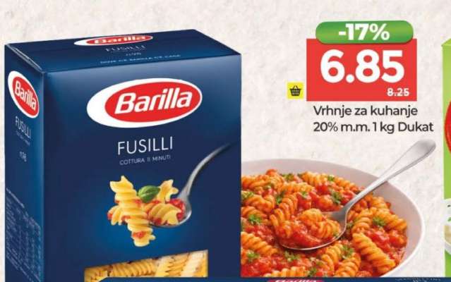 Vrhnje za kuhanje 20% m.m. 1 kg Dukat