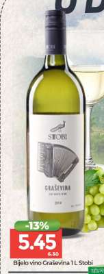 Bijelo vino Graševina 1 L Stobi