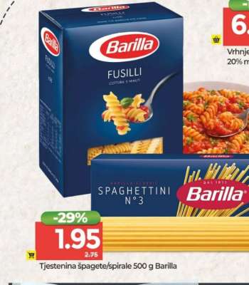 Tjestenina špagete/spirale 500 g Barilla