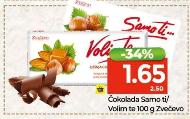 Čokolada Samo ti/Volim te 100 g Zvečevo