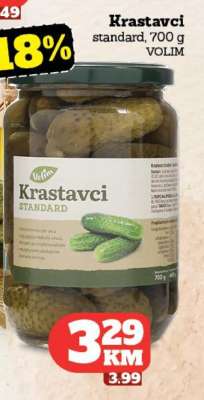 Krastavci standard, 700 g VOLIM