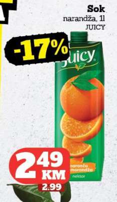 Sok narandža, 1l JUICY