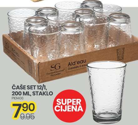 ČAŠE SET 12/1, 200 ML, STAKLO