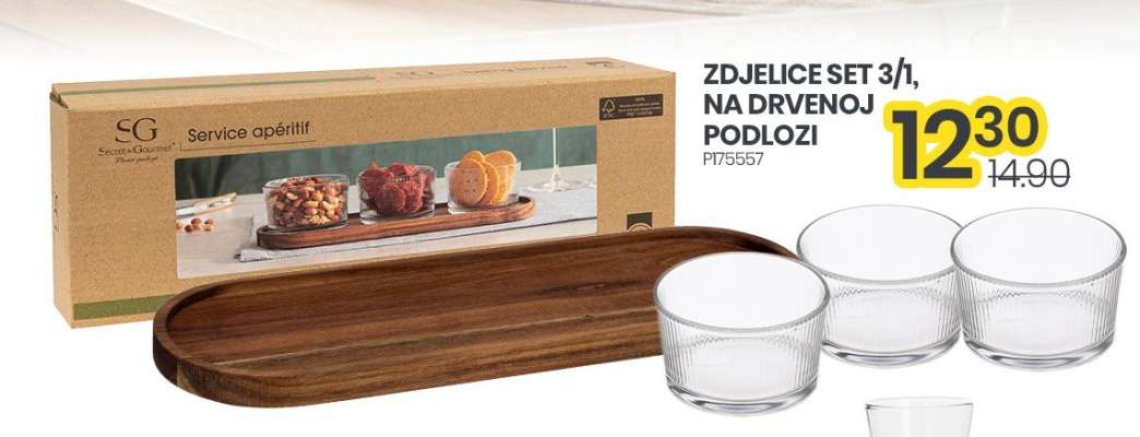 ZDJELICE SET 3/1, NA DRVENOJ PODLOZI