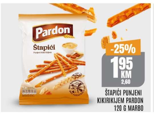 ŠTAPIĆI PUNJENI KIKIRIKIJEM PARDON 120 G MARBO