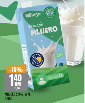 MLIJEKO 2,0% M.M. BINGO