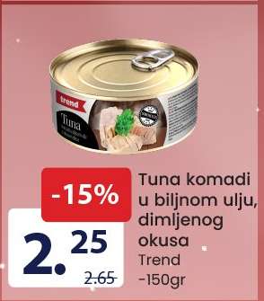 Tuna komadi u biljnom ulju, dimljenog okusa