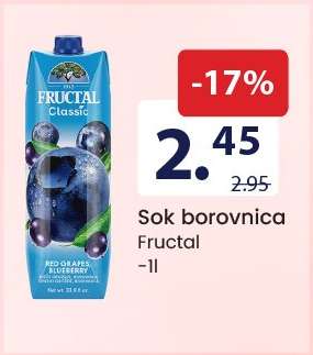 Sok borovnica Fructal