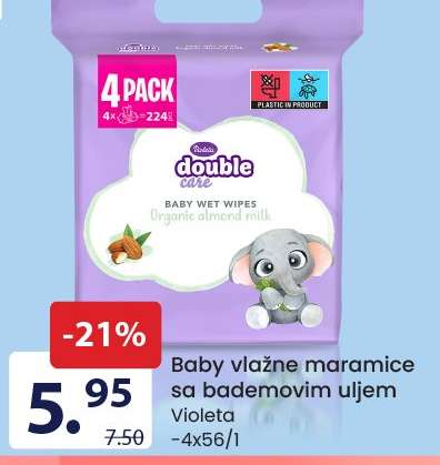 Baby vlažne maramice sa bademovim uljem