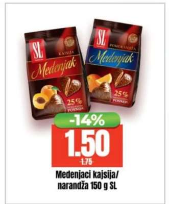 Medenjaci kajsija/narandža 150 g, SL
