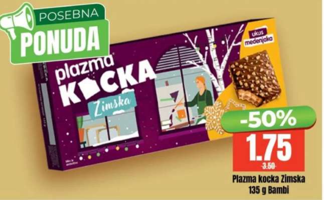 Plazma kocka Zimska 135 g Bambi