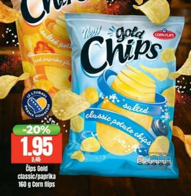 Čips Gold classic/paprika