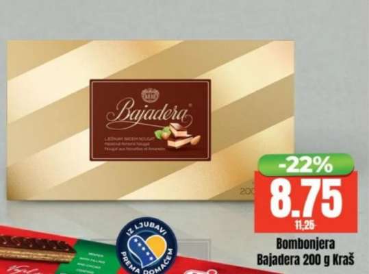 Bombonjera Bajadera 200 g Kraš