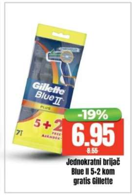 Jednokratni brijač Blue II 5+2 kom gratis Gillette