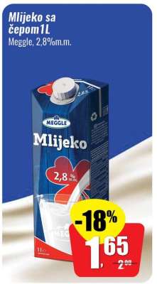 Mlijeko sa čepom 1L