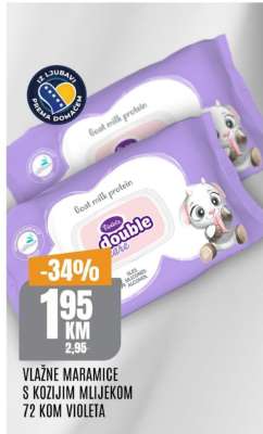 Vlažne maramice s kozjim mlijekom 72 kom, Violeta