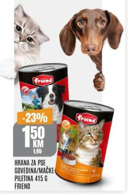 HRANA ZA PSE GOVEDINA/MAČKE PILETINA 415 G FRIEND